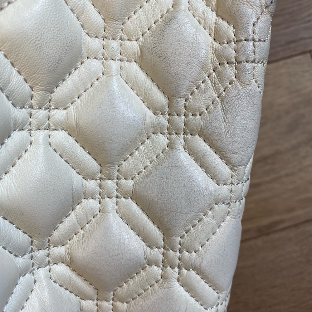 Kate Spade Rachelle Shoulder Bag Ivory Eggshell Double Handle Quilted Le… - Picture 8 of 10